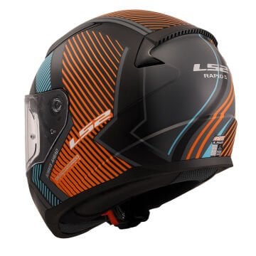 LS2 Rapid 2 Extra Mat Gri Neon Turuncu Kask
