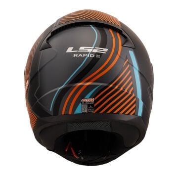 LS2 Rapid 2 Extra Mat Gri Neon Turuncu Kask XS
