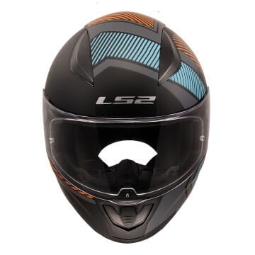 LS2 Rapid 2 Extra Mat Gri Neon Turuncu Kask XS